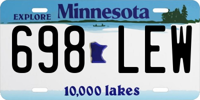MN license plate 698LEW