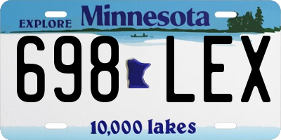 MN license plate 698LEX