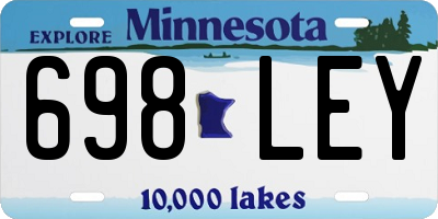 MN license plate 698LEY
