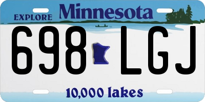 MN license plate 698LGJ
