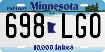 MN license plate 698LGO