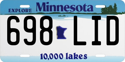 MN license plate 698LID