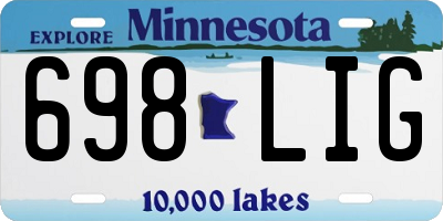 MN license plate 698LIG