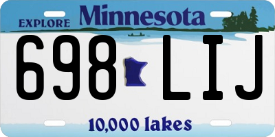 MN license plate 698LIJ