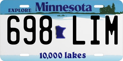 MN license plate 698LIM