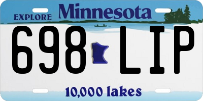 MN license plate 698LIP