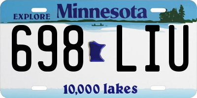 MN license plate 698LIU