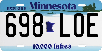 MN license plate 698LOE