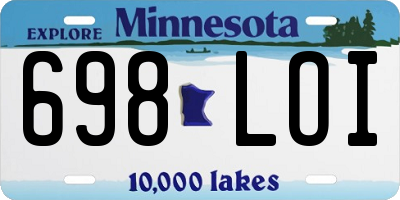 MN license plate 698LOI