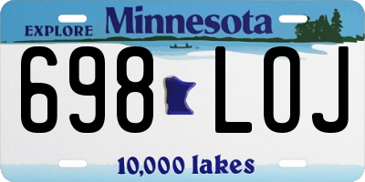 MN license plate 698LOJ