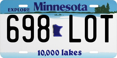 MN license plate 698LOT