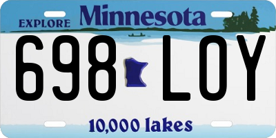 MN license plate 698LOY