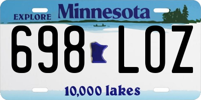 MN license plate 698LOZ