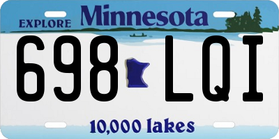 MN license plate 698LQI