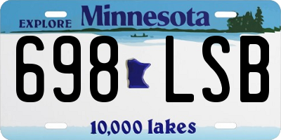 MN license plate 698LSB