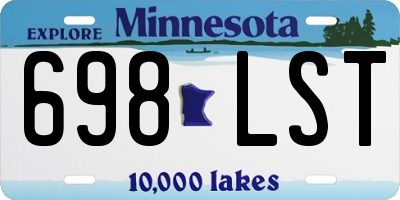 MN license plate 698LST