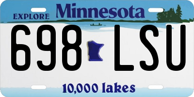 MN license plate 698LSU