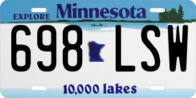 MN license plate 698LSW