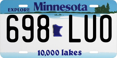 MN license plate 698LUO