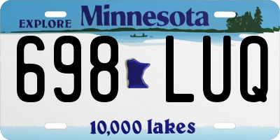 MN license plate 698LUQ