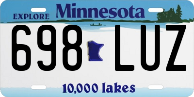 MN license plate 698LUZ