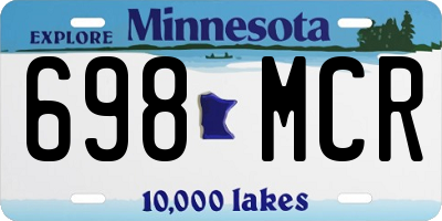 MN license plate 698MCR