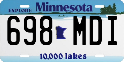 MN license plate 698MDI