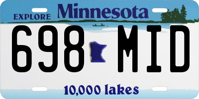 MN license plate 698MID