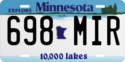 MN license plate 698MIR