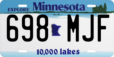 MN license plate 698MJF
