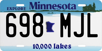 MN license plate 698MJL