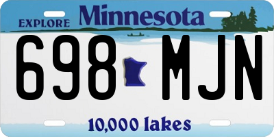 MN license plate 698MJN