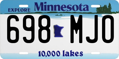 MN license plate 698MJO