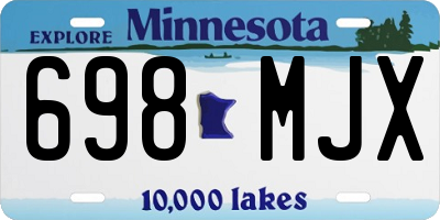 MN license plate 698MJX