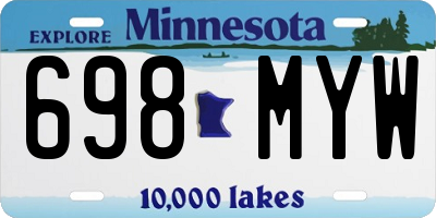 MN license plate 698MYW