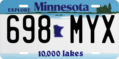 MN license plate 698MYX