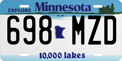 MN license plate 698MZD