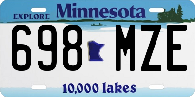 MN license plate 698MZE