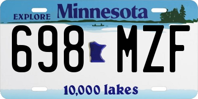 MN license plate 698MZF