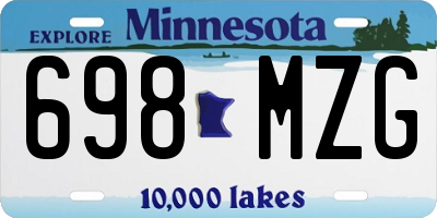 MN license plate 698MZG