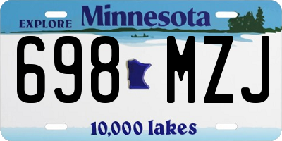 MN license plate 698MZJ