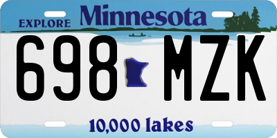 MN license plate 698MZK