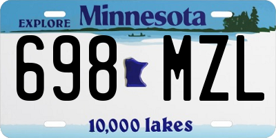 MN license plate 698MZL