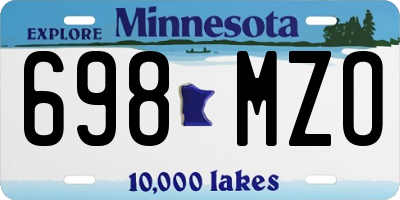 MN license plate 698MZO