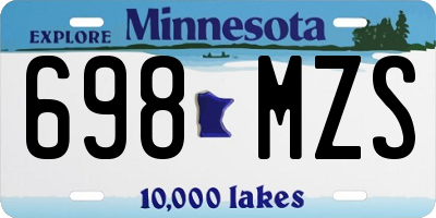 MN license plate 698MZS