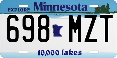 MN license plate 698MZT