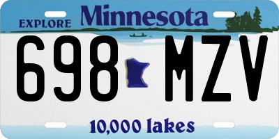 MN license plate 698MZV