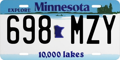 MN license plate 698MZY