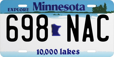 MN license plate 698NAC