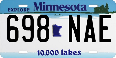MN license plate 698NAE